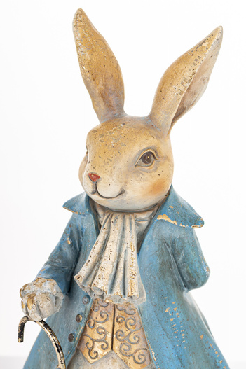 Figurka Królik ON w niebieskim fraku z laską 26cm