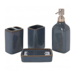 Komplet akcesoriów łazienkowych 4 elementy granat