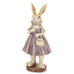 Figurka Królik ONA w fioletowej sukience z torebką 26cm