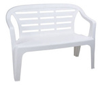 Ławka ogrodowa biała 114x55x82cm
