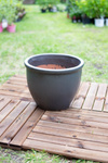 Grafitowa donica ceramiczna Polnix h=31 cm fi 39cm