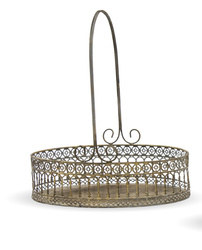 Patera/koszyk metalowy złoty patyna 38x33cm