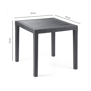Stół rattan grafit 79x79x72cm
