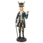 Figurka Królik ON w granatowym fraku z laską 26cm