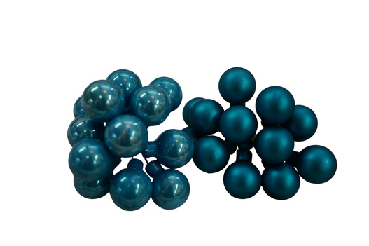 Wiązka szklanych bombek turkusowych matowych i połyskujących 3 cm - 12 bombek