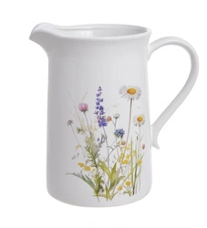 Dzbanek ceramiczny biały w polne kwiaty