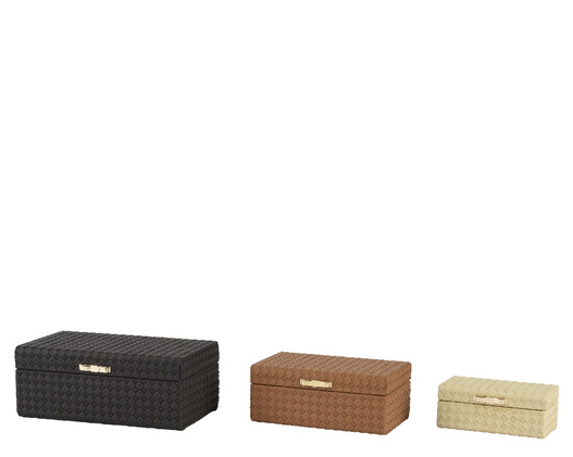 Szkatułka/Kuferek rattan czarny złota kokarda 25x15x10cm
