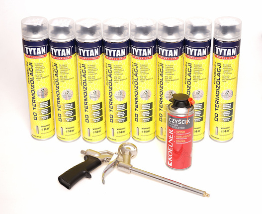 Pianoklej do termoizolacji x8 + Pistolet + czyścik