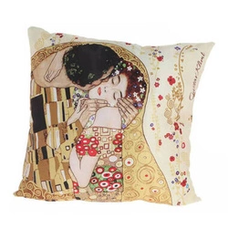 Poduszka z wypełnieniem 45x45cm Pocałunek Klimt Beż Carmani