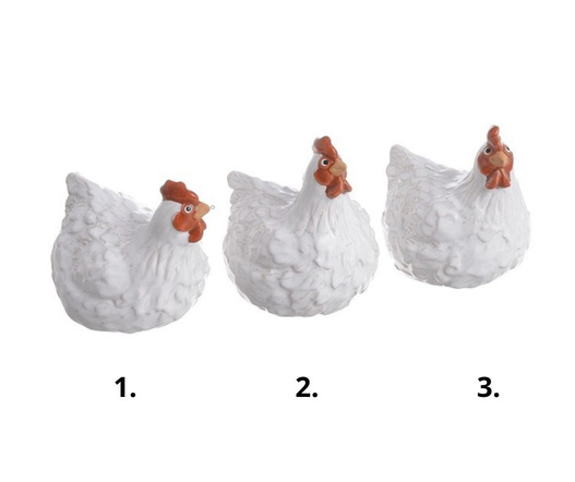 Kura ceramiczna biała 3 wzory 1 sztuka