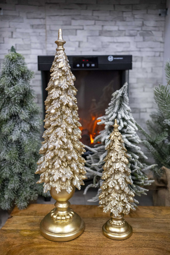 Choinka złota liście dębu na postumencie wąska 50 cm