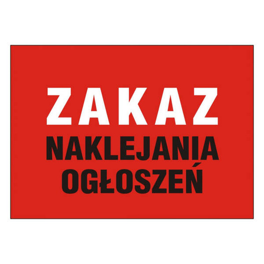 Tablica informacyjna z PCV Zakaz naklejania ogłoszeń