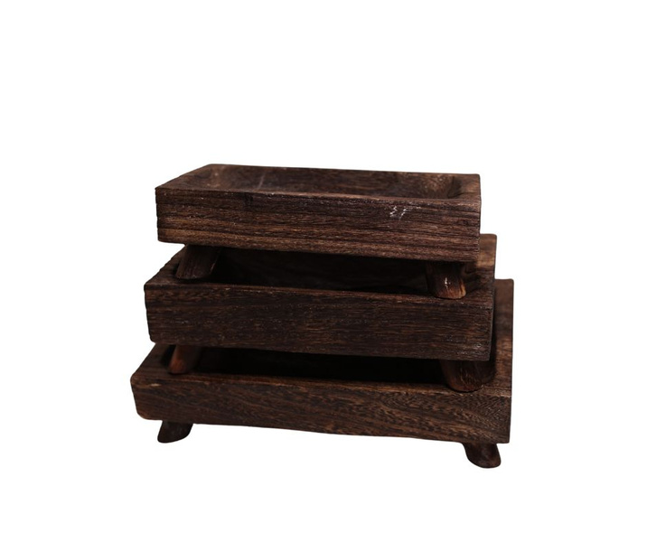 Deska brązowa wklęsła na nóżkach 34x23cm z boku