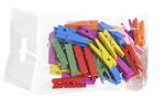 Spinacze/klamerki drewniane 3,5cm kolorowe 36szt paczka