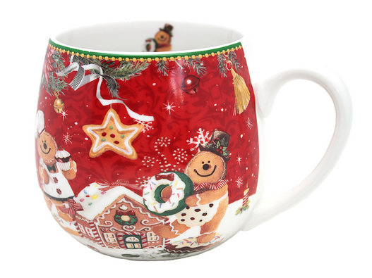 Kubek Ciastek przy domku z piernika czerwony beczułka w pudełku 450ml