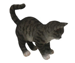 Figurka KOT stojący ciemno-szary w cętki 21cm