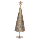 Choinka metalowa stożek złota patyna 40 cm