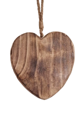 Zawieszka serce drewniane palone 25x25x4cm
