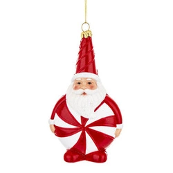 Bombka Mikołaj biało-czerwony  lizak16 cm