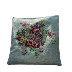 Poszewka 40x40cm Chenille róże na szarym