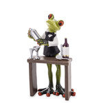 Figurka Żaba barman przy stoliczku 16cm