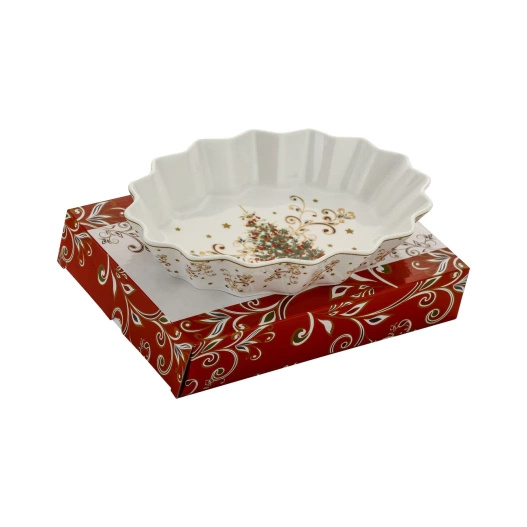 Miska ceramiczna choinka złote ranty 24x15,5cm