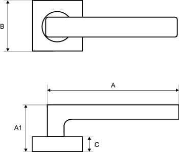 Klamka Qubik-QR M9 nikiel Rozeta kwadrat