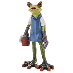 Figurka Żaba zielona sprzątająca 16cm