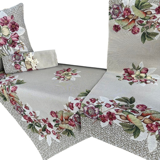 Bieżnik na stół EDEN Kwiatuszki 40x100cm Chenille 