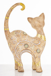 Figurka Kot brązowo-złoty cyrkonie 30x18cm