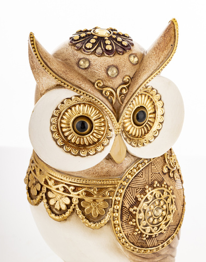 Figurka Sowa biało-złota 22,5cm