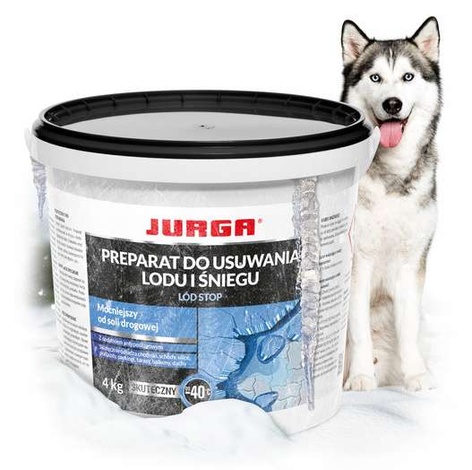 Preparat do usuwania lodu i śniegu - Jurga Lód Stop - 4 kg - chlorek wapnia