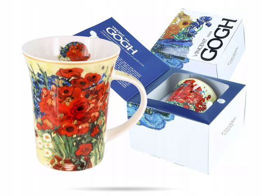 Kubek Classic Van Gogh Czerwone maki i stokrotki pudełko z okienkiem Carmani