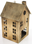 Domek metal złoty na t-light 36x21cm