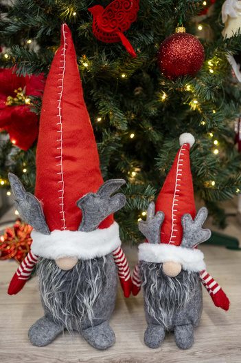 Skrzat szaro-czerwony rogi renifera 30cm