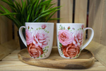 Kubki 2sztuki bordowo-różowe róże 400ml