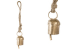 Zawieszka Dzwon metalowy złoty sznur jutowy 5x2,5x14cm