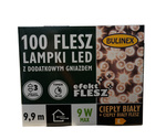 Lampki zew/wew 100 LED 9,9m Flesz ciepły/ biały ciepły dodatkowe gniazdo