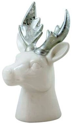 Głowa renifera ze srebrnym porożem 15 cm