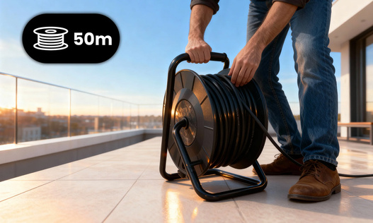 Przedłużacz bębnowy ISAJ BS1 50m 3x2,5mm2 IP44 z klapkami