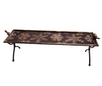 Taca metal złota, śnieżyki na nóżkach z ptaszkami 58x17cm