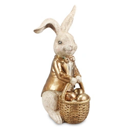 Królik ON szczotkowany złoty frak i koszyk z jajkami 51,5cm