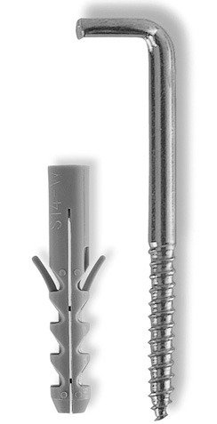 Kołek i wkręt z hakiem Fischer S8 RW K 4 sztuki