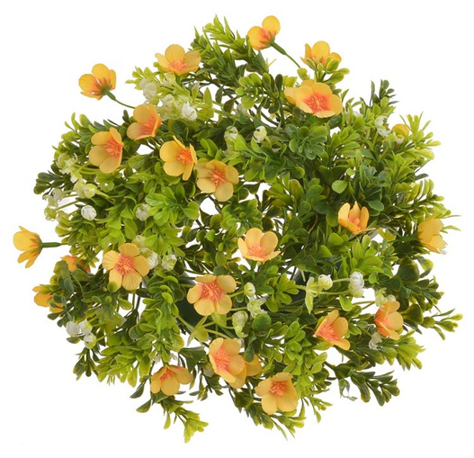 Wianek drobne kwiatki żółto-pomarańczowe 28 cm