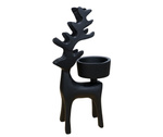 Renifer świecznik metalowy czarny 18cm