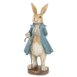 Figurka Królik ON w niebieskim fraku z laską 26cm