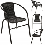 Fotel poliratanowy BISTRO czarny 53x60x73cm