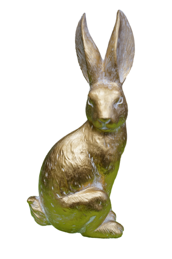 Figurka Zając złoty szczotkowany siedzący 34 cm