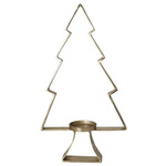 Świecznik metalowy choinka złota na t-light 66 cm