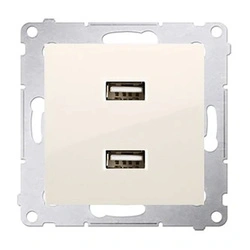 Simon 54 Ładowarka 2xUSB 2.1A 5V/DC krem